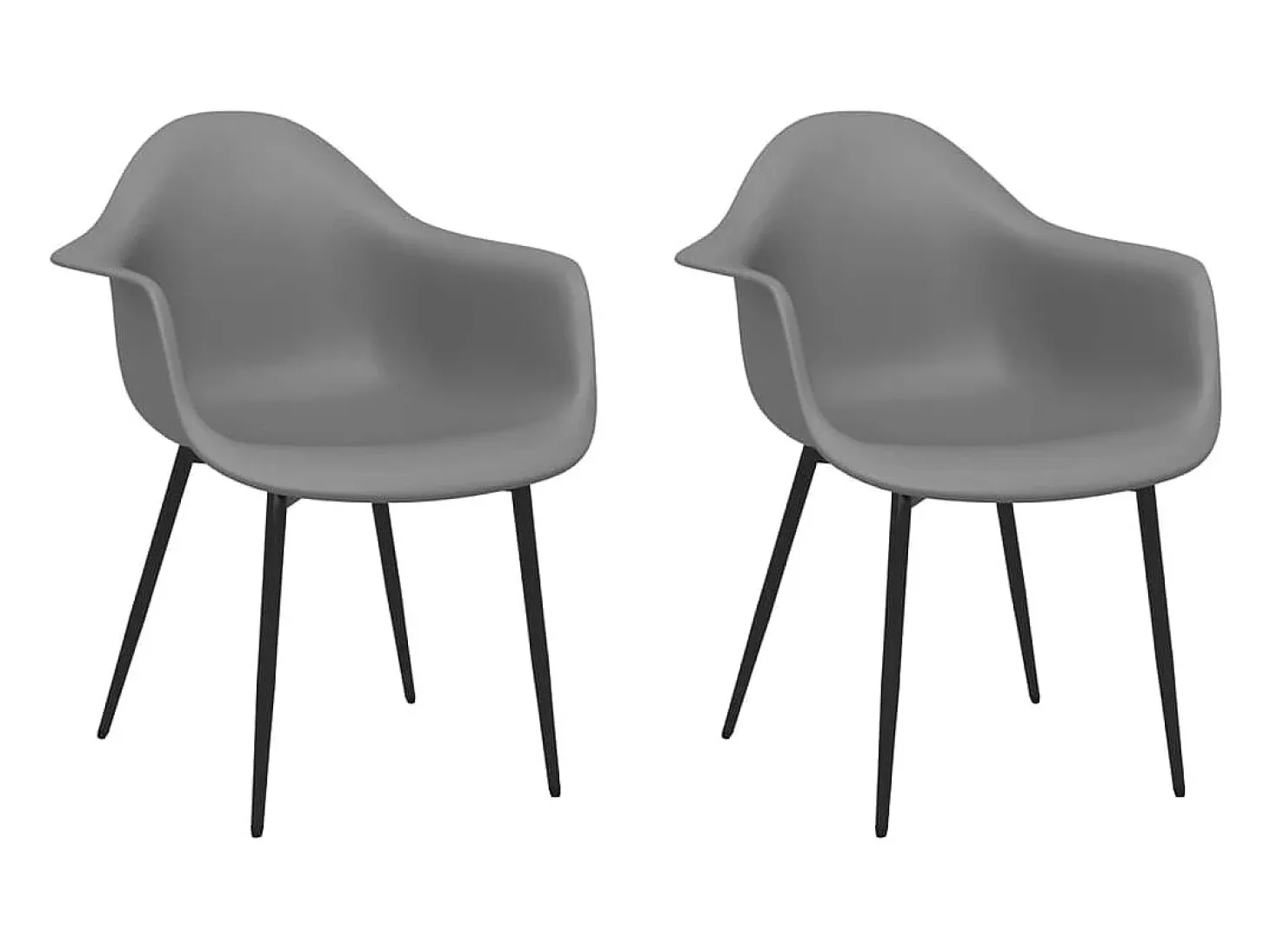 Sillas de comedor 2 unidades gris PP ES16736