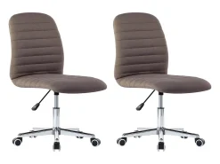 Sillas de comedor 2 unidades tela gris topo