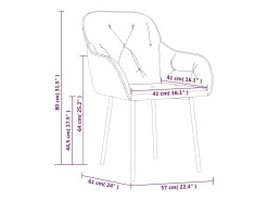 Sillas de comedor 2 unidades terciopelo gris oscuro