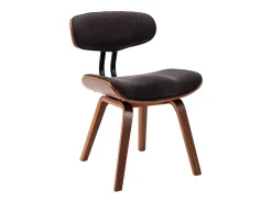 Sillas de comedor 2 unidades madera curvada y tela gris