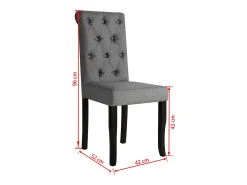 Sillas de comedor 6 unidades tela gris oscuro