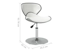 Sillas de comedor 2 unidades cuero sintético blanco