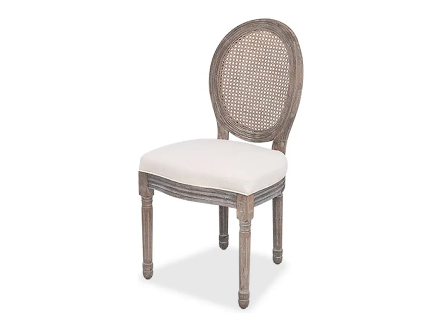 Sillas de comedor 6 unidades tela color crema