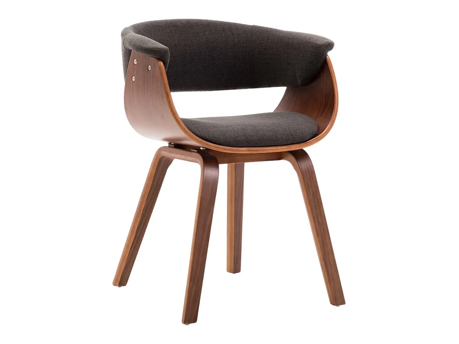 Sillas de comedor 4 unidades de madera curvada y tela gris