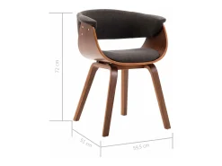 Sillas de comedor 6 unidades madera curvada gris y tela