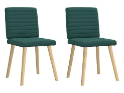 Sillas de comedor 2 unidades tela verde oscuro