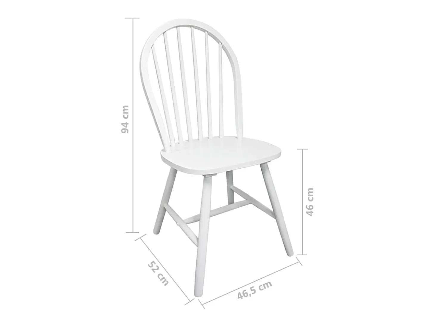 Sillas de comedor 2 unidades madera maciza de caucho blanca
