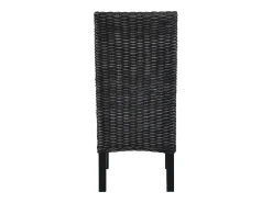 Sillas de comedor 4 unidades ratán Kubu y madera mango negro