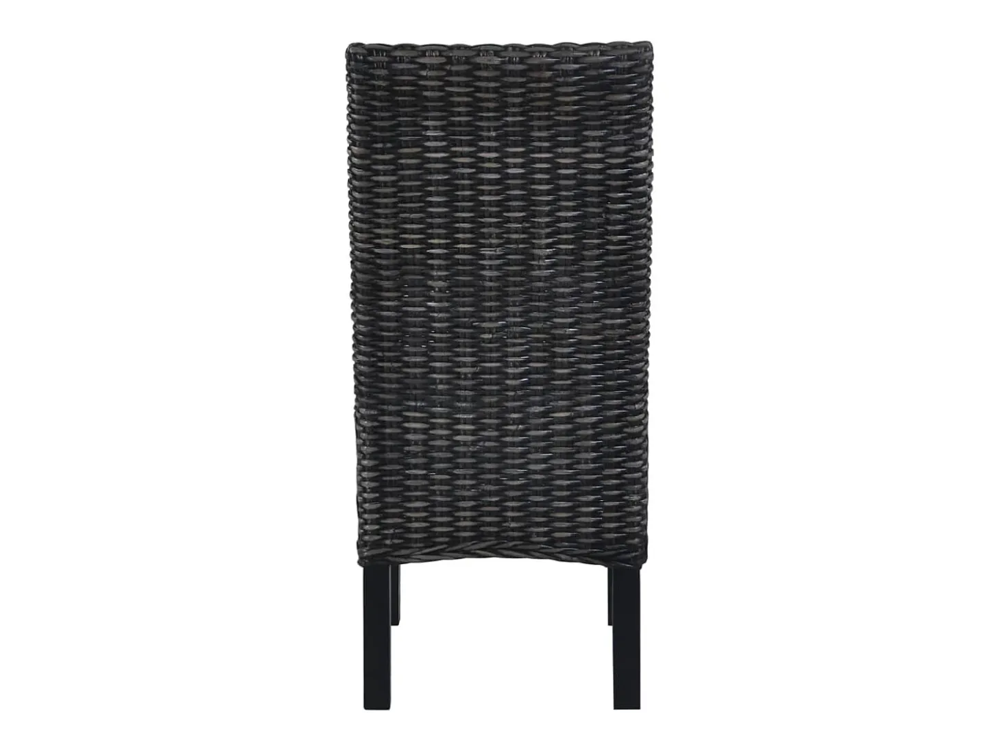 Sillas de comedor 4 unidades ratán Kubu y madera mango negro