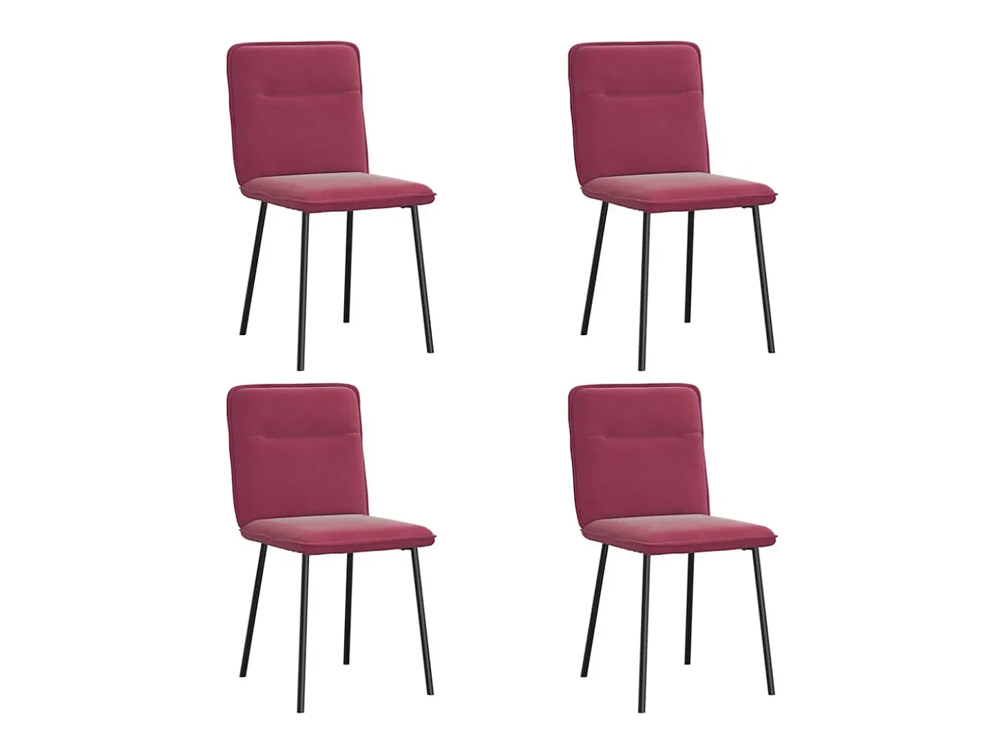Sillas de comedor 4 unidades terciopelo rojo tinto