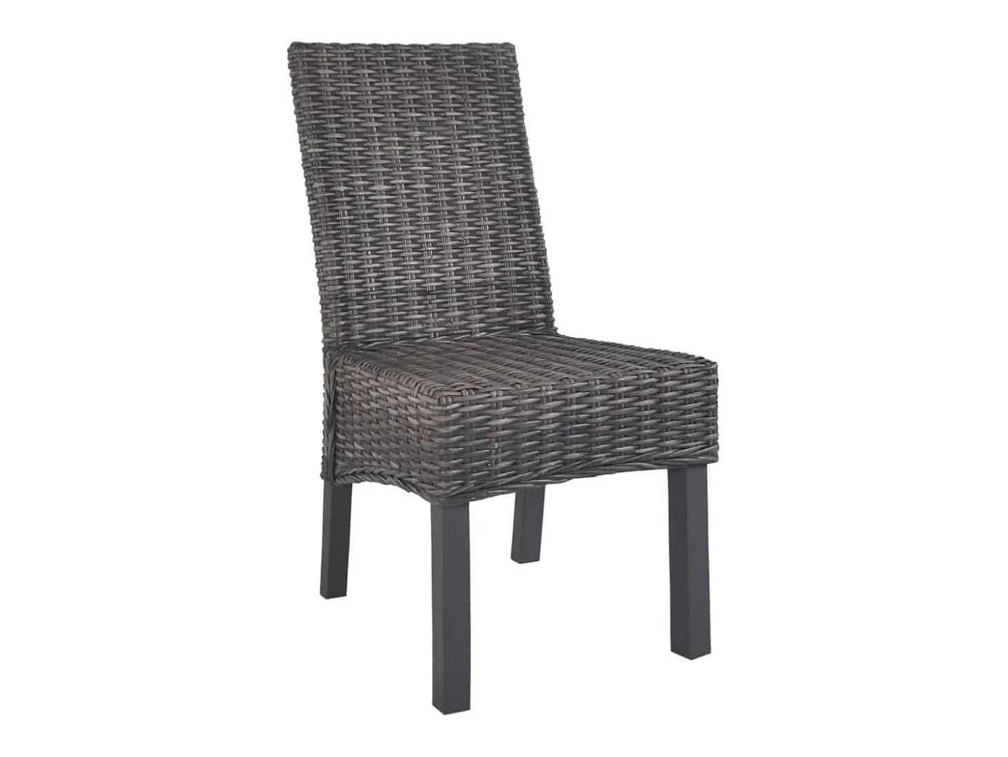 Sillas de comedor 6 unidades ratán Kubu y madera mango marrón