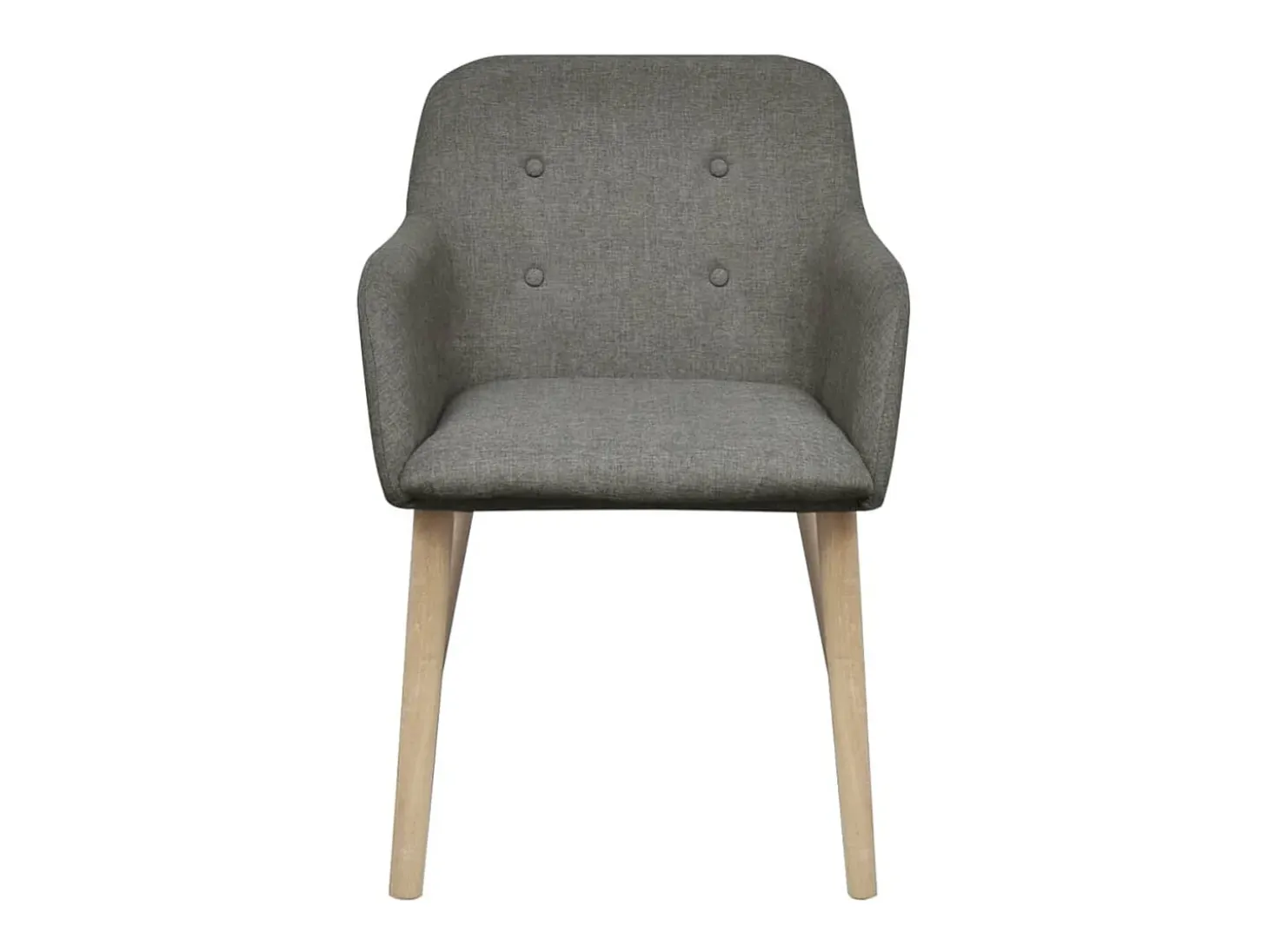 Sillas de comedor 2 unidades tela gris claro y madera maciza roble