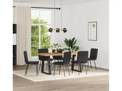 Sillas de comedor 6 unidades cuero sintético negro