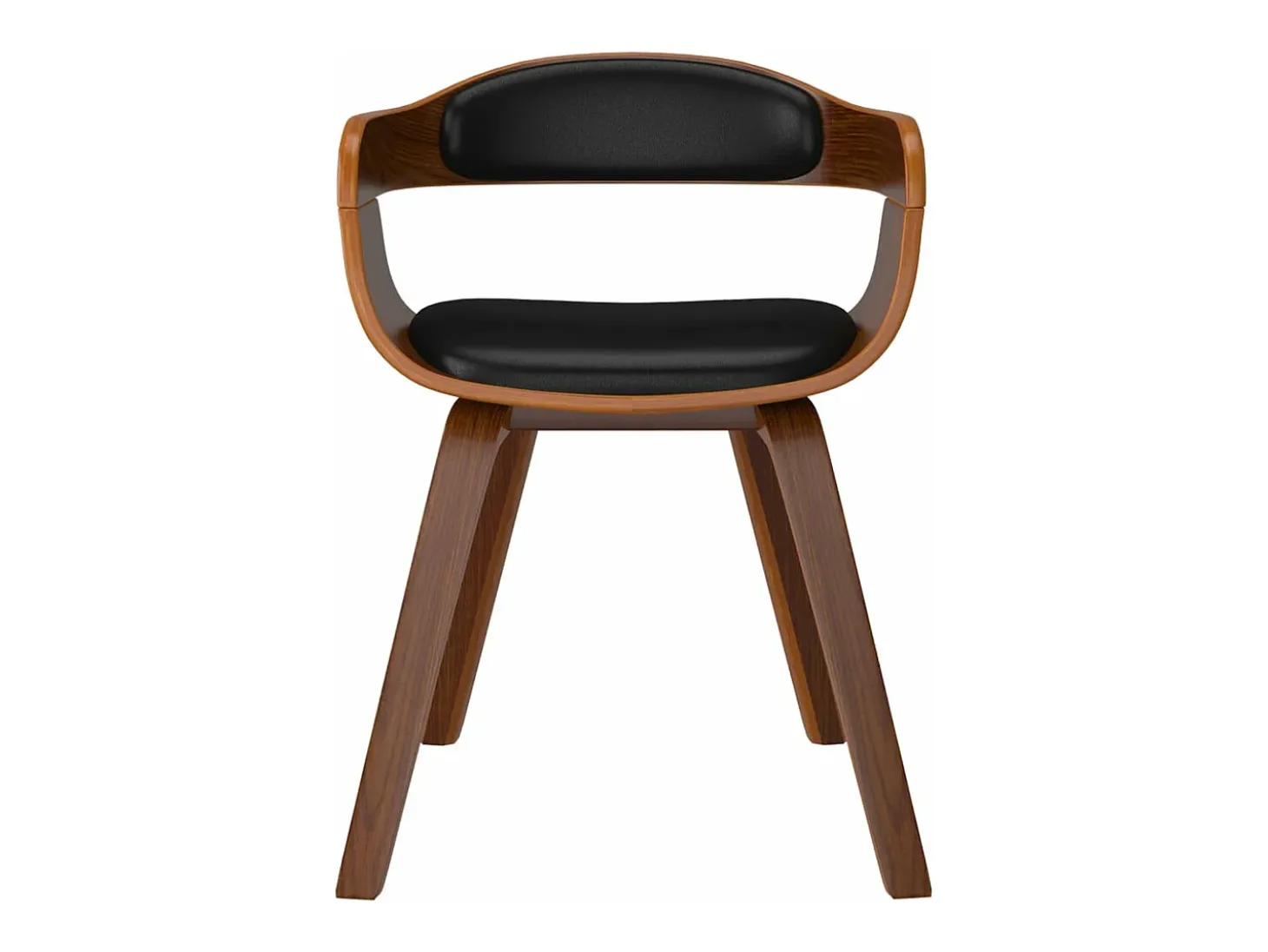 Sillas de comedor 2 unidades cuero sintético y madera curvada negro