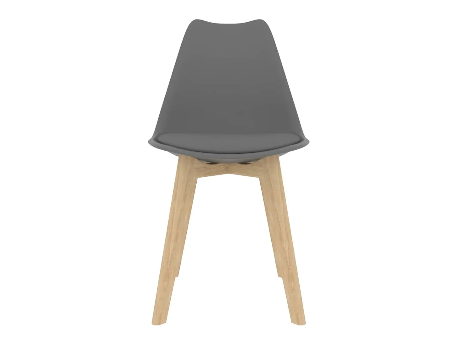 Sillas de comedor 4 unidades plástico gris