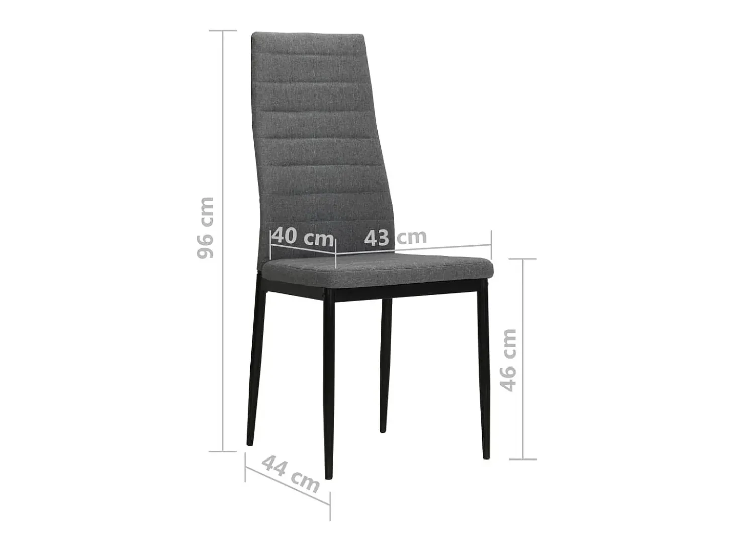 Sillas de comedor 4 unidades tela gris claro