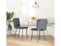 Sillas de comedor 2 unidades terciopelo gris oscuro