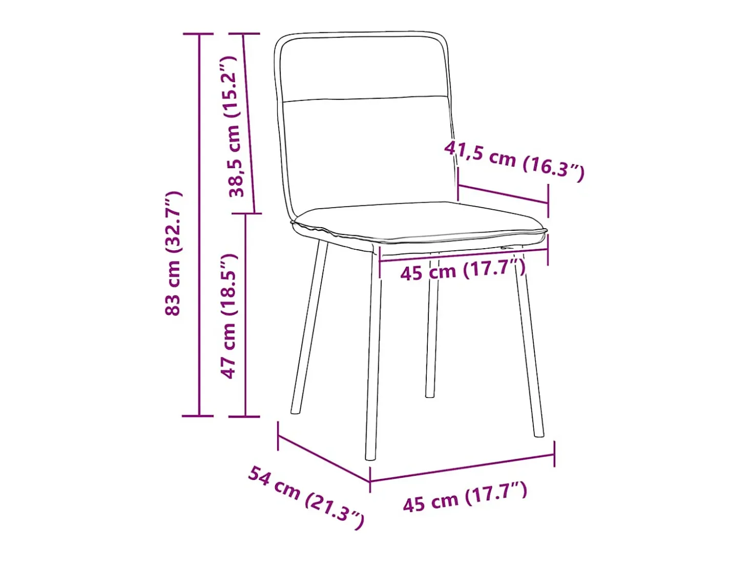 Sillas de comedor 6 unidades de terciopelo crema