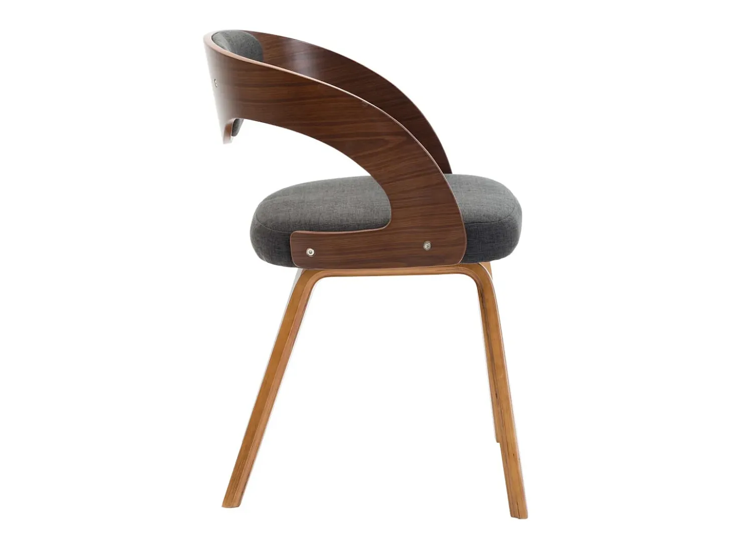 Sillas de comedor 4 unidades madera curvada y tela gris oscuro