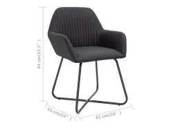 Sillas de comedor 2 unidades tela negro