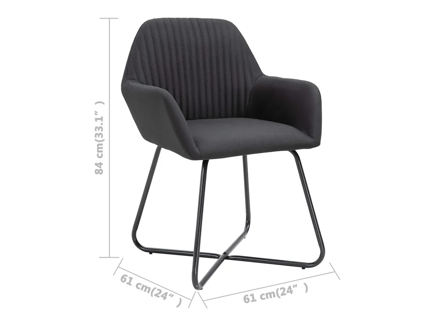 Sillas de comedor 2 unidades tela negro