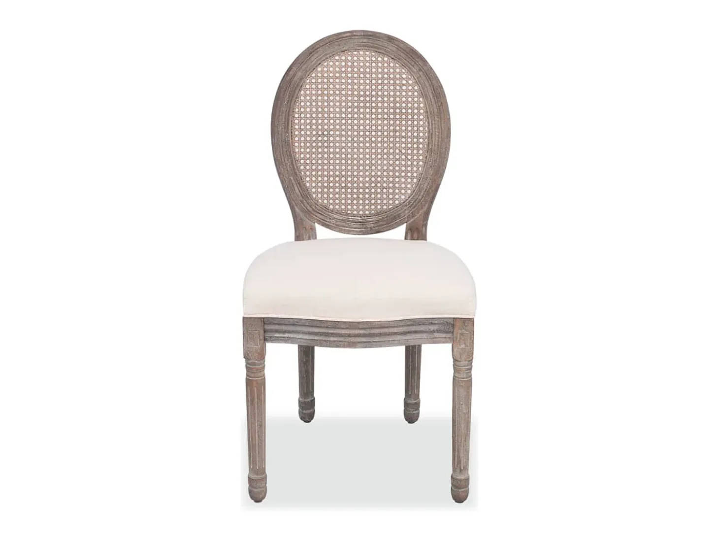 Sillas de comedor 6 unidades tela color crema