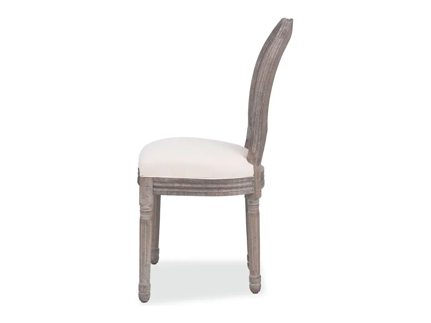 Sillas de comedor 6 unidades tela color crema