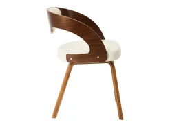 Sillas de comedor 4 unidades madera curvada y cuero sintético crema