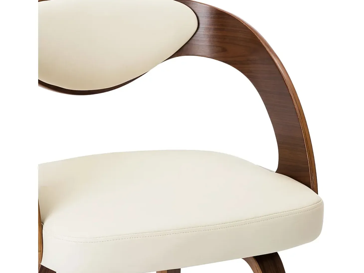 Sillas de comedor 4 unidades madera curvada y cuero sintético crema