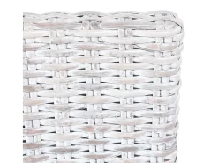Sillas de comedor 2 unidades ratán Kubu y madera mango marrón claro