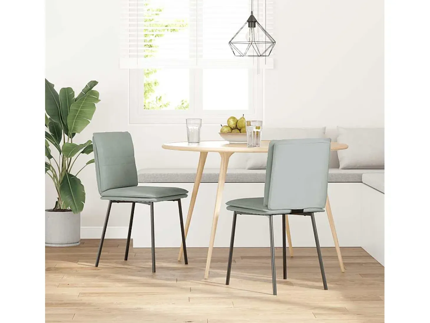 Sillas de comedor 2 unidades terciopelo gris claro