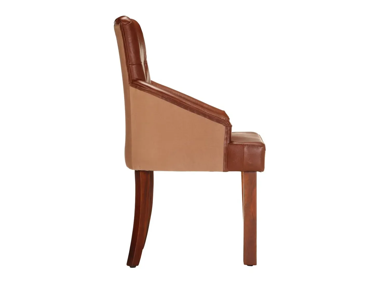 Sillas de comedor 2 unidades cuero auténtico de cabra marrón