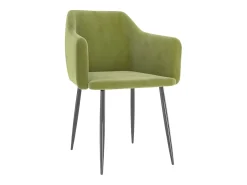 Sillas de comedor 2 unidades de terciopelo verde claro