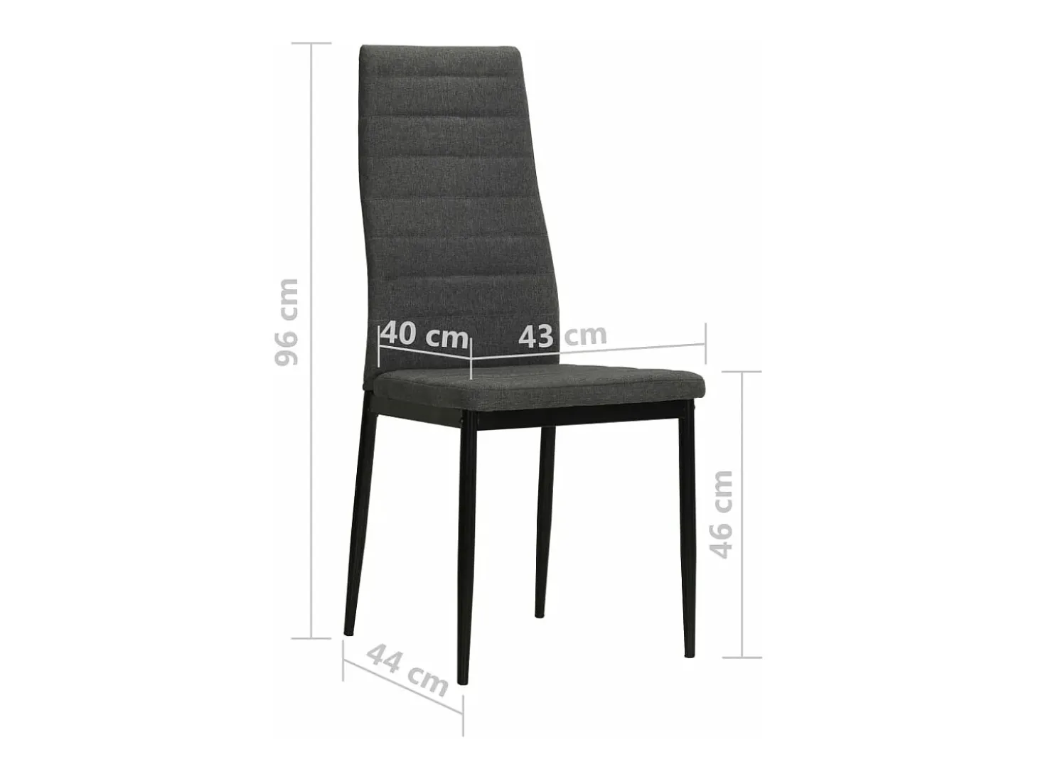 Sillas de comedor 2 unidades tela gris oscuro