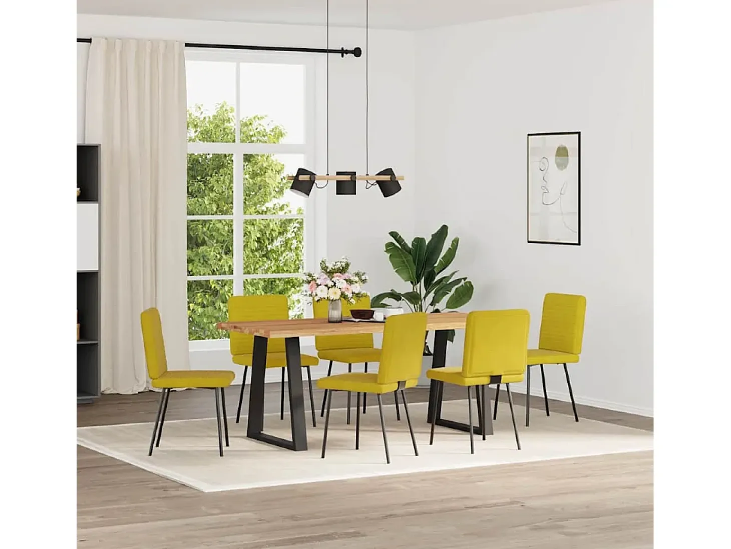 Sillas de comedor 6 unidades terciopelo amarillo