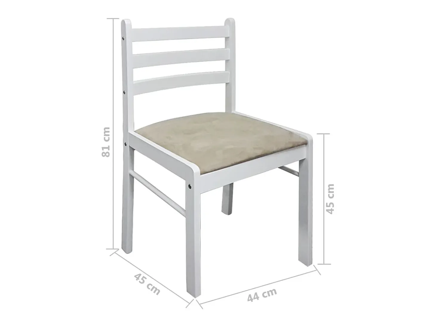 Sillas de comedor 4 unidades madera maciza caucho terciopelo blanco