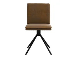 Sillas de comedor 4 unidades piel de ante artificial marrón
