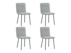 Sillas de comedor 4 unidades terciopelo gris claro