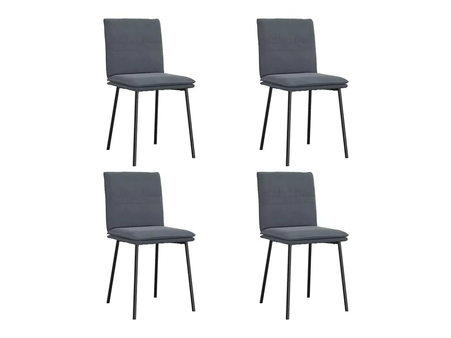 Sillas de comedor 4 unidades terciopelo gris oscuro