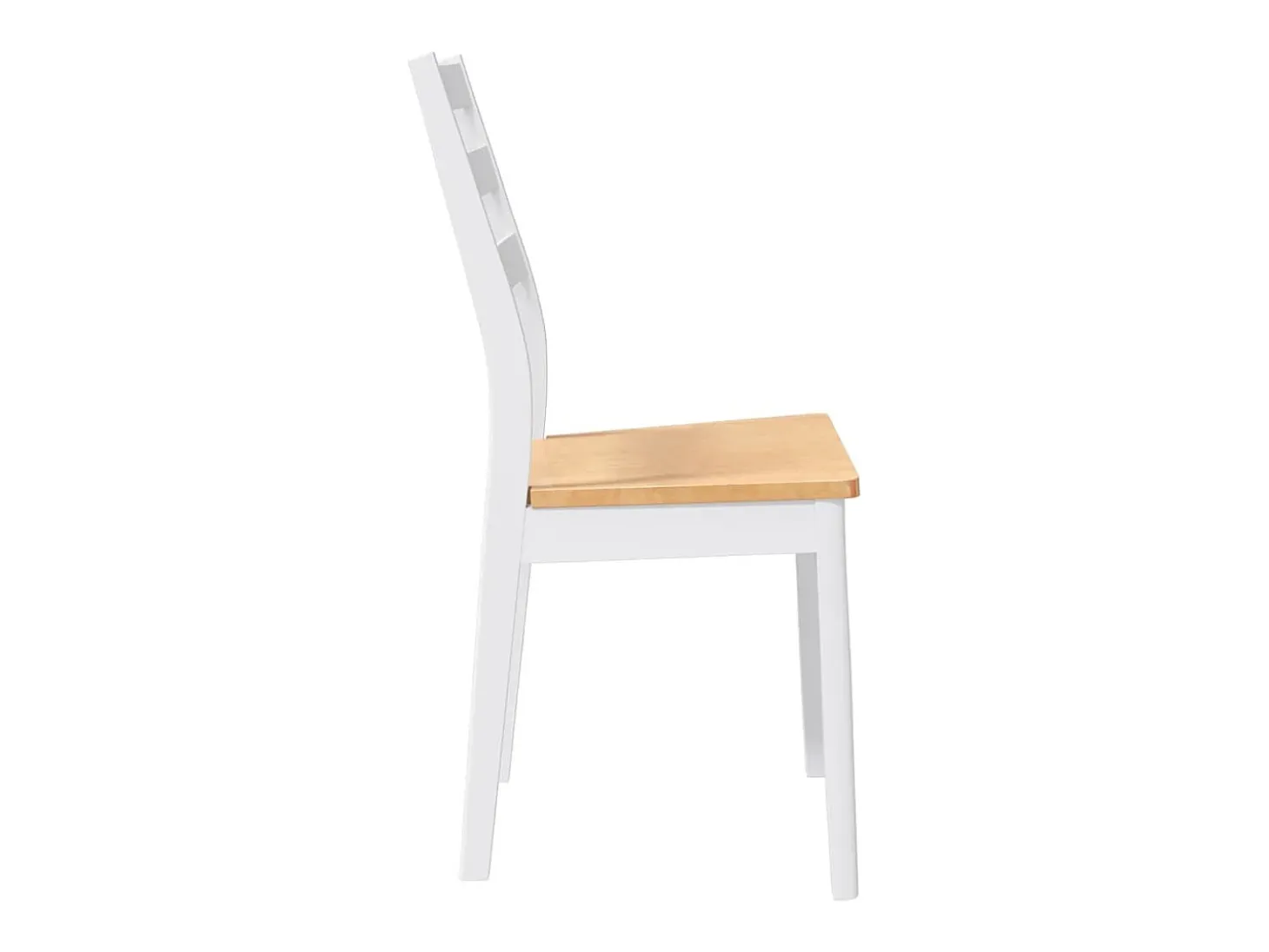 Sillas de comedor 2 unidades madera maciza de caucho blanco