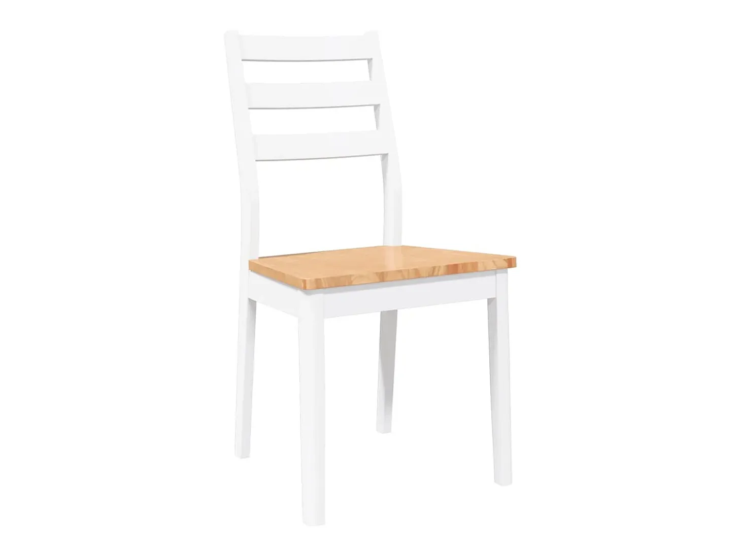 Sillas de comedor 2 unidades madera maciza de caucho blanco