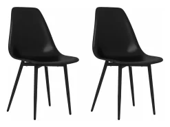 Sillas de comedor 2 unidades negras PP
