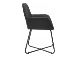 Sillas de comedor 4 unidades de tela negra