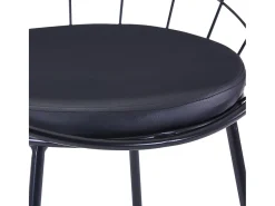 Sillas de comedor asientos de cuero sintético 4 unidades acero negro
