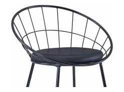 Sillas de comedor asientos de cuero sintético 4 unidades acero negro