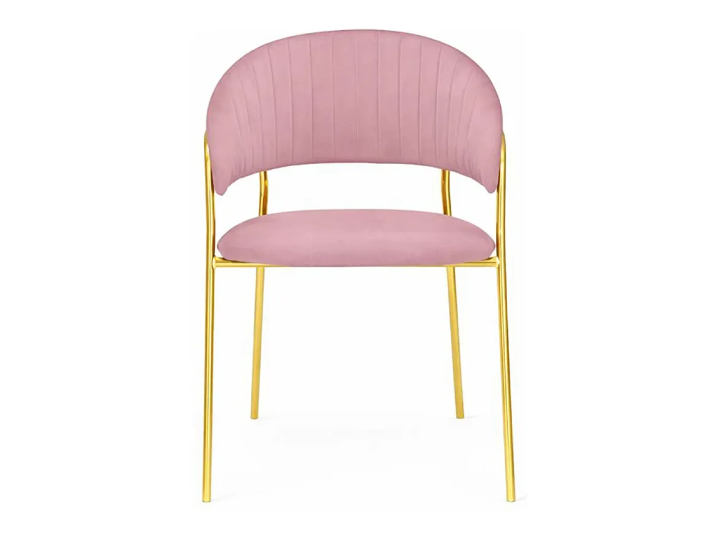 Sillas de comedor Aurelia, juego de 4, con respaldo de terciopelo rosa