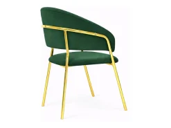 Sillas de comedor Aurelia, juego de 4, con respaldo de terciopelo verde