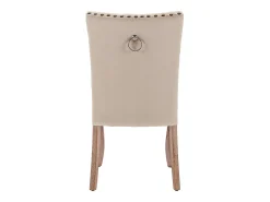 Sillas de comedor con campana decorativa, juego de 4, patas de madera maciza, terciopelo camel claro, clavos decorativos (49 x 63 x 95 cm)