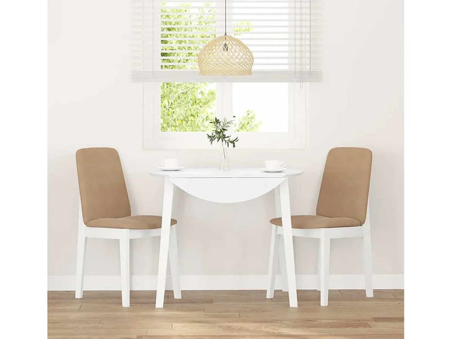Sillas de comedor con cojines 2unidades madera maciza blanco caucho