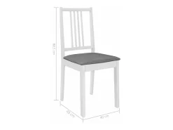Sillas de comedor con cojines 6 unidades madera maciza blanca